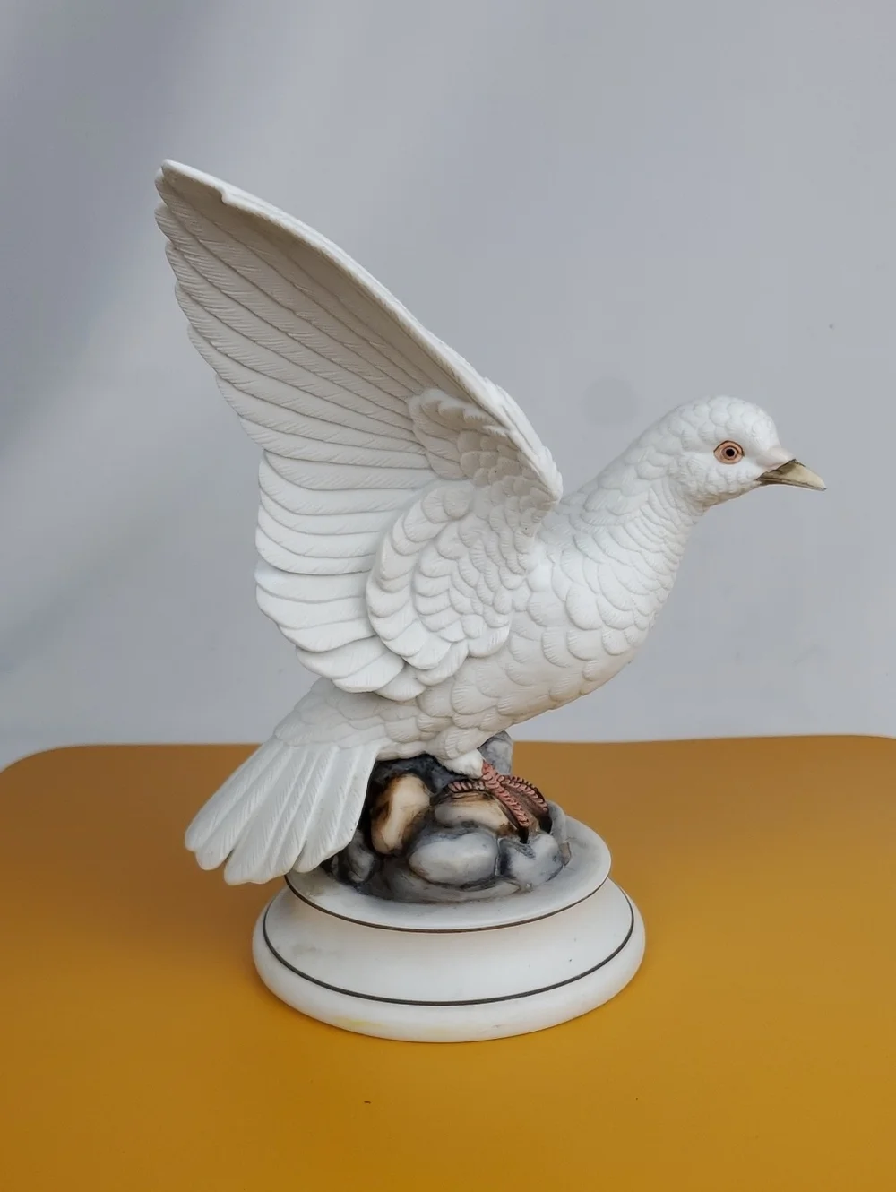 Andrea By Sadek White Ceramic Dove Figurine with Subtle Gold Beak